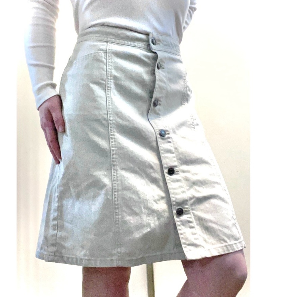 Old Navy Vintage Y2K Button-Front Beige Denim Skirt